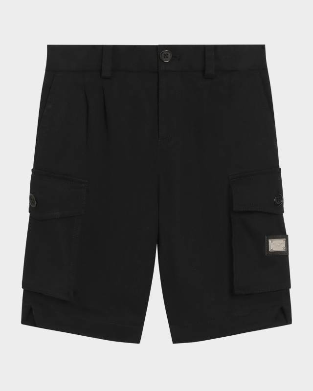 Boy's Branded Bermuda Cargo Shorts, Size 4-